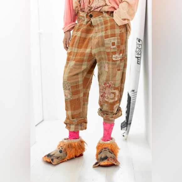 Magnolia Pearl Patchwork Crossroads Carmel Plaid Pants Free People - Picture 12 of 15